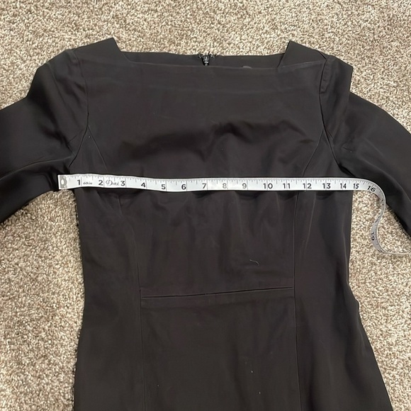 Banana Republic Black Square Neck 3/4 Sleeve Business Casual Sheath Dress Size 0 - Picture 7 of 8